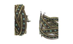Bracelet Semi-Rigide Tresse Perles