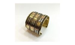 Bracelet Metal Multi Cannelures Bronze