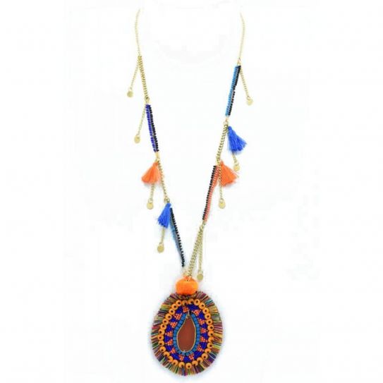 Collier Pendent Ovale Tassels