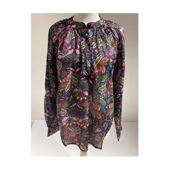 Chemise col mao manches bouffantes