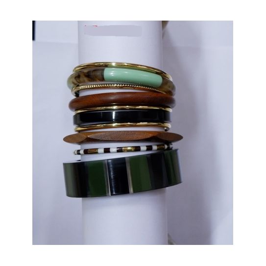 Set 10 bracelets résine / métal