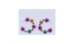 Boucles d'oreilles anneaux avec fleurs de verre